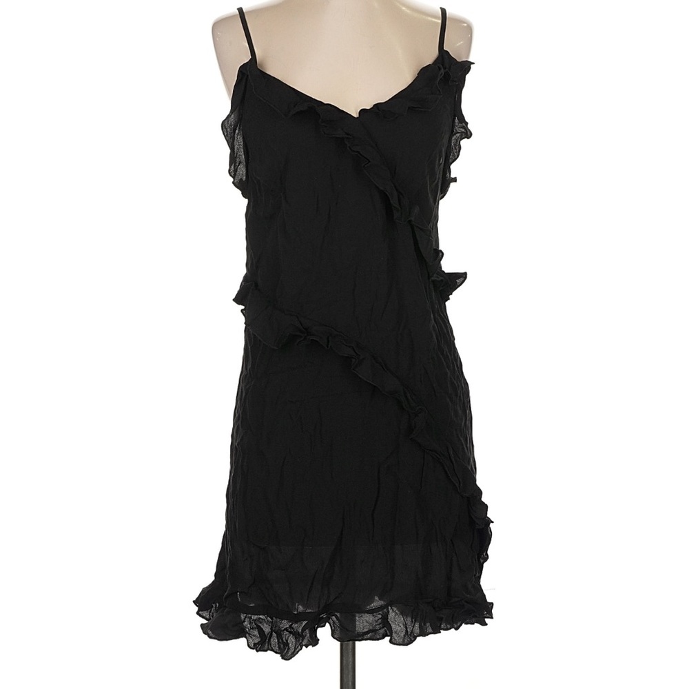 H&M Black Ruffle Mini Dress